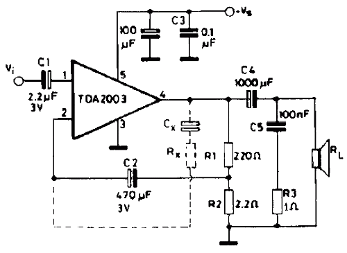 Mạch amply 10W dùng IC TDA2003