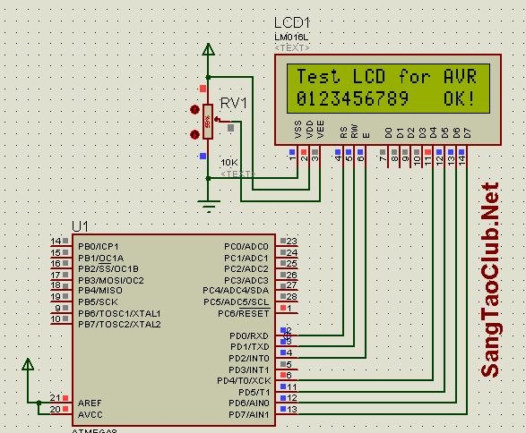 Lập trình giao tiếp LCD16x2 cho AVR trên CodeVisionAVR - SangTaoClub.Net
