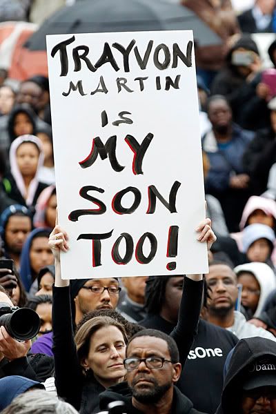 white demonstrator trayvon martin rally