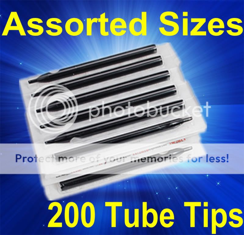 Assorted 10 Stainless Steel Tattoo Tips F Grip Tube Ink  