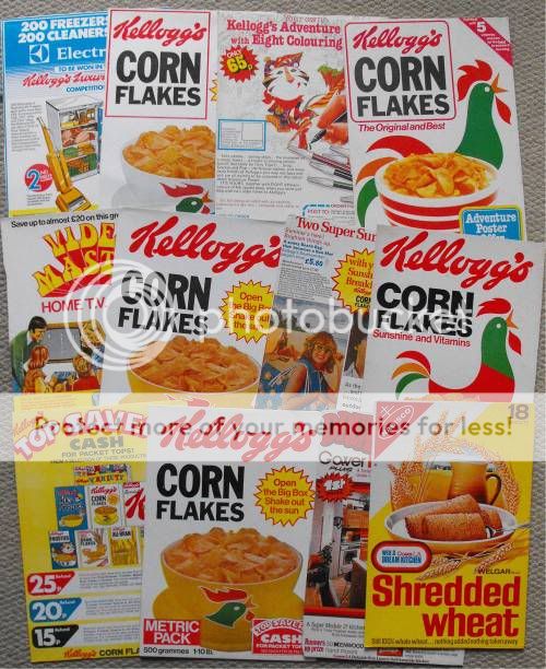 1970s Cereal box front & Back Panels, Kellogg's Corn Flakes,Shredded ...