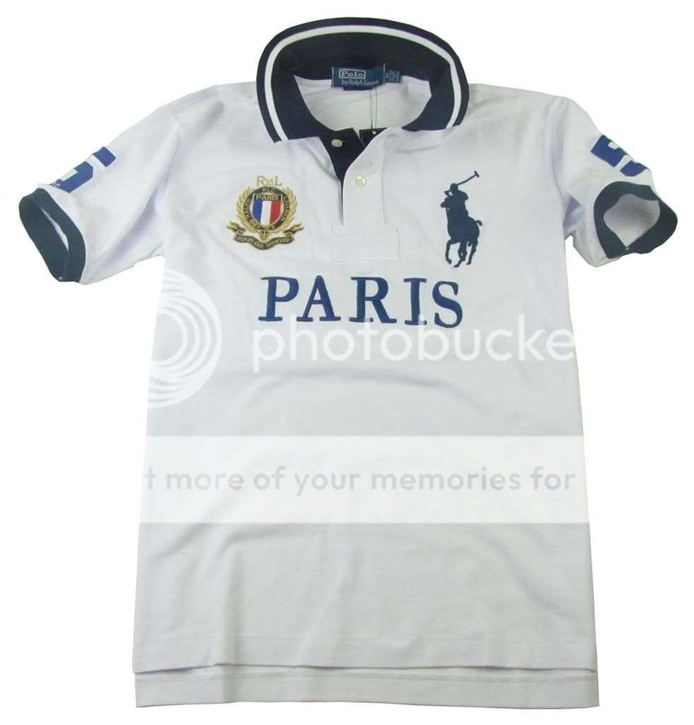 city paris custom fit polo white short sleeve big pony mens shirts 