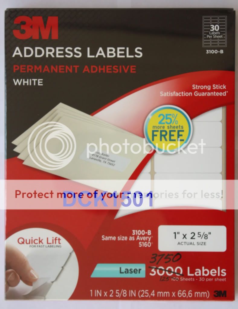3750 New 3M White Laser Address Mailing Label 1 x 2 5 8 Same as